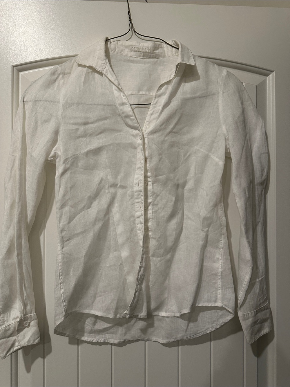 Lightweight White Linen Button-Down Shirt - Casual Tailored Fit
